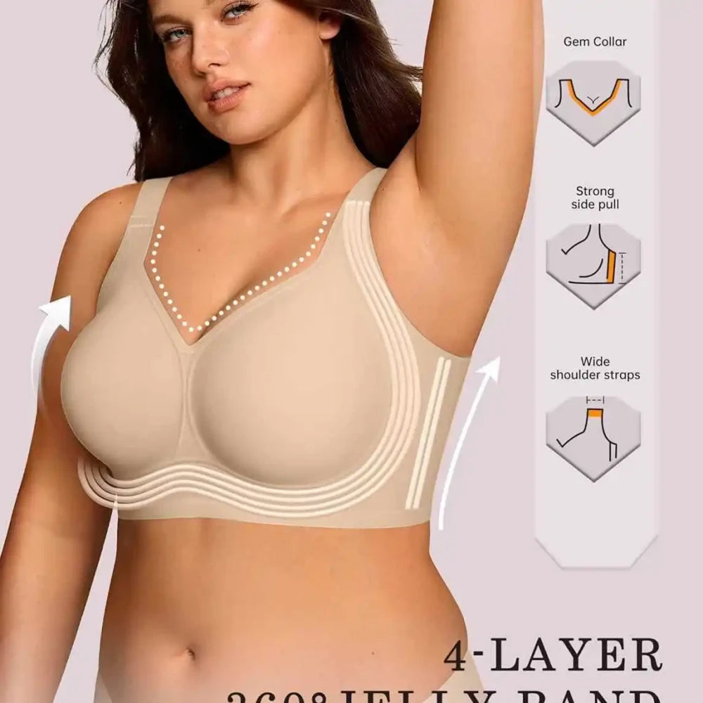 Tired of uncomfortable underwire bras? The ComfortCurve Jelly Bra provides all-day support, lift, and smoothing without digging into your skin.